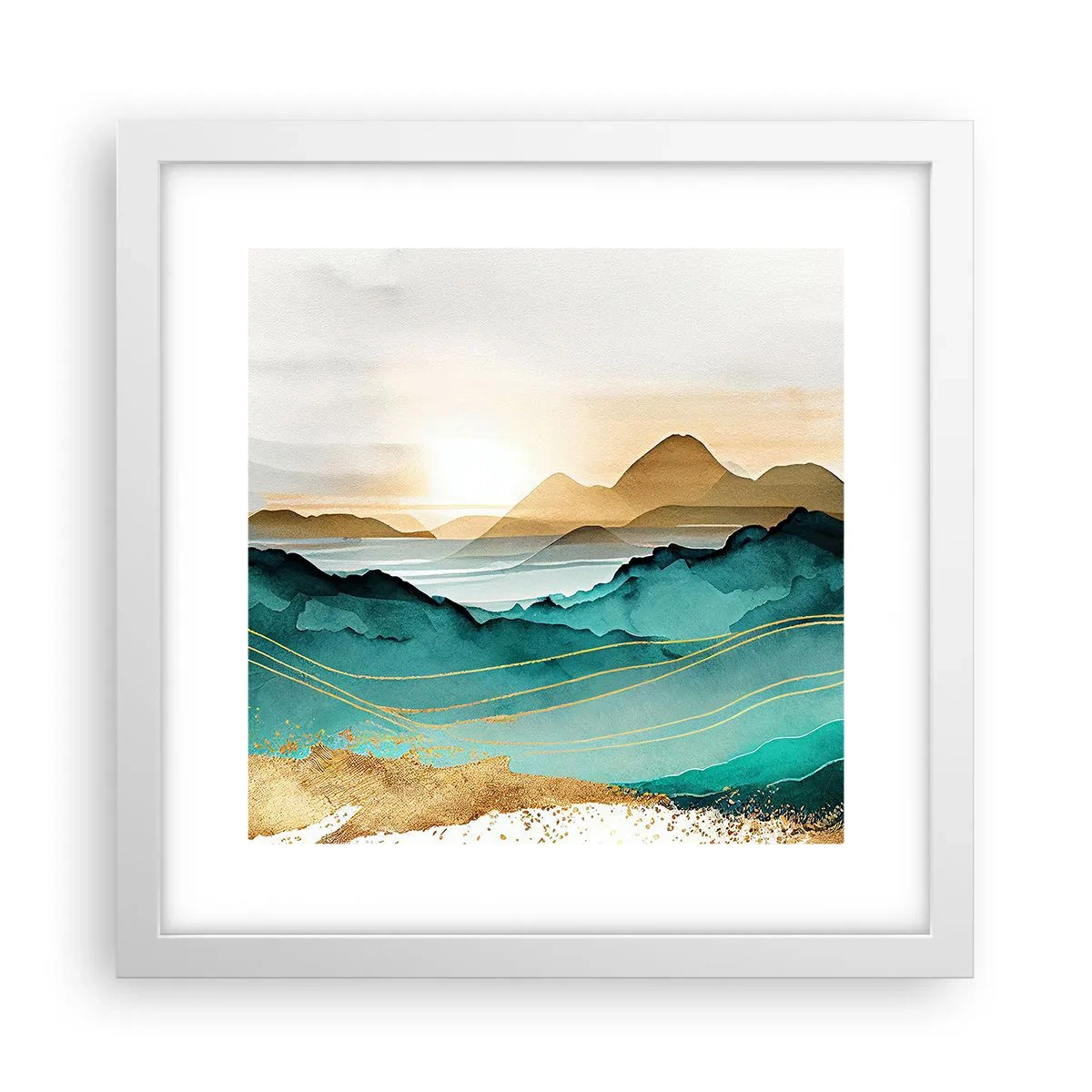 Poster in cornice bianca - Paesaggio ai confini dell'astrazione - 30x30 cm