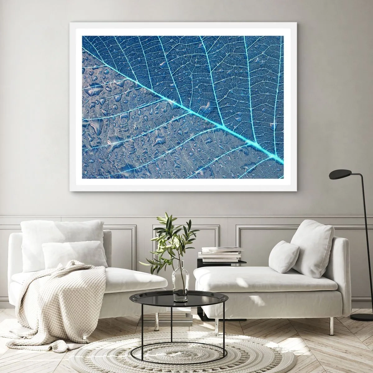 Poster in cornice bianca - Vita nel blu - 50x40 cm