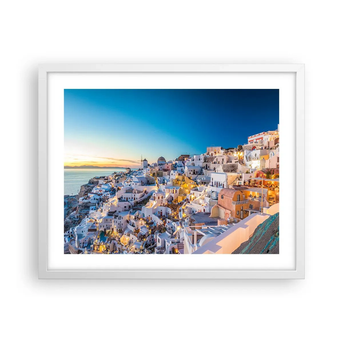 Poster in cornice bianca - Essenza della grecità - 50x40 cm