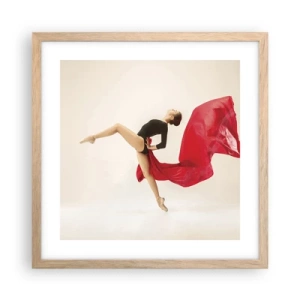 Poster in cornice rovere chiaro - Rosso e nero - 40x40 cm