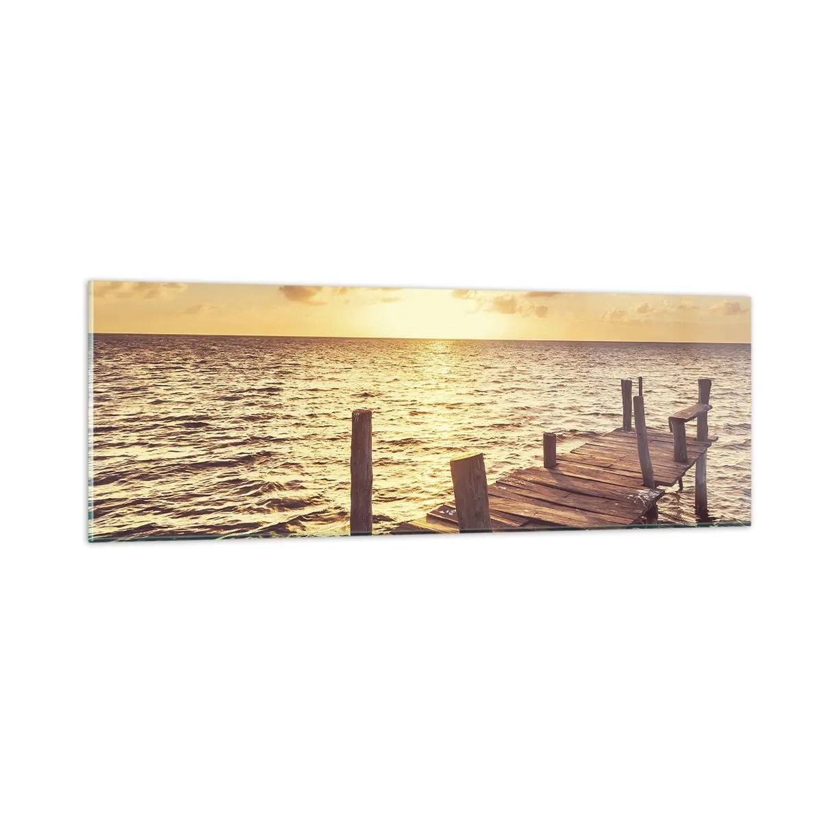 Quadro su vetro - Il paese dorato della mitezza - 90x30 cm