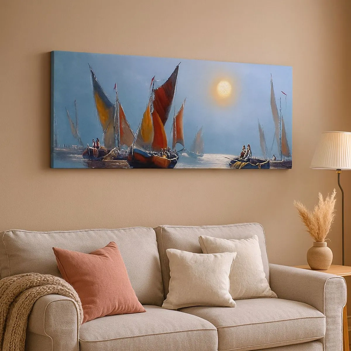 Quadro su tela - Stampe su Tela - Pesca notturna - 100x40 cm