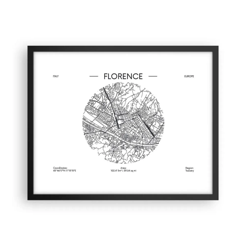 Poster in cornice nera - Anatomia di Firenze - 50x40 cm