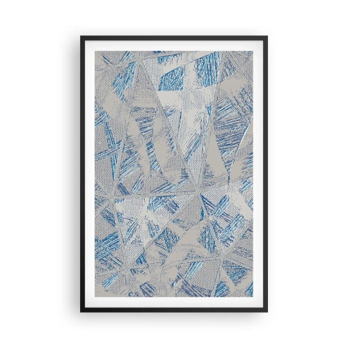 Poster in cornice nera - Nel labirinto grigioblu - 61x91 cm