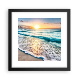 Poster in cornice nera - Tramonto sul mare - 30x30 cm