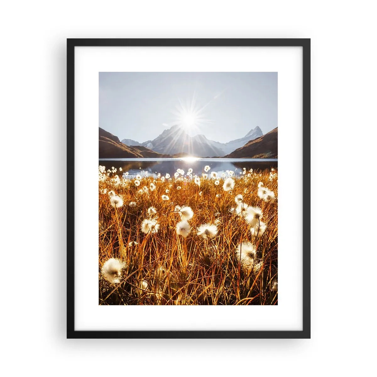 Poster in cornice nera - Durezza delle pietre, morbidezza dell'erba - 40x50 cm