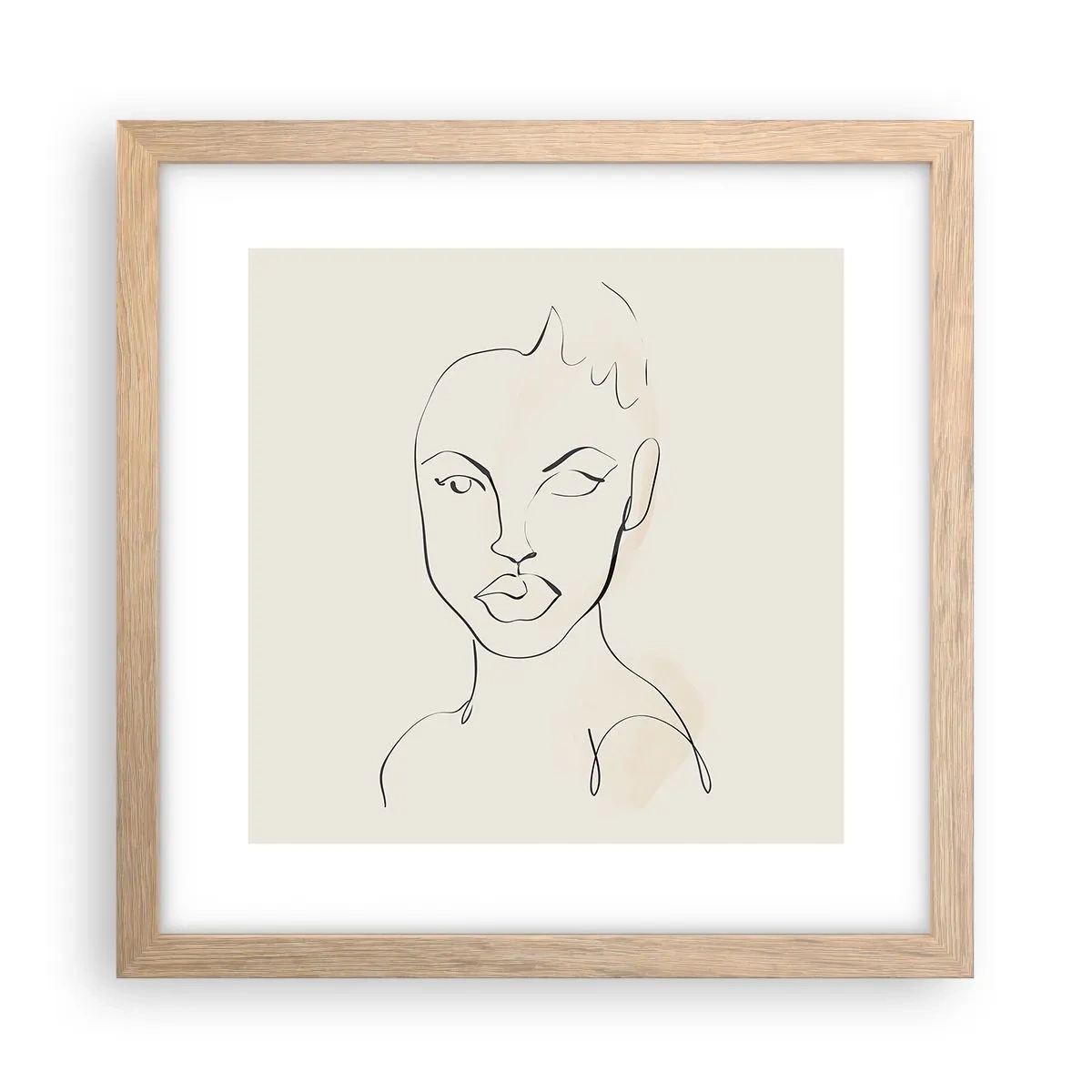 Poster in cornice rovere chiaro - Profilo di sensualità - 30x30 cm