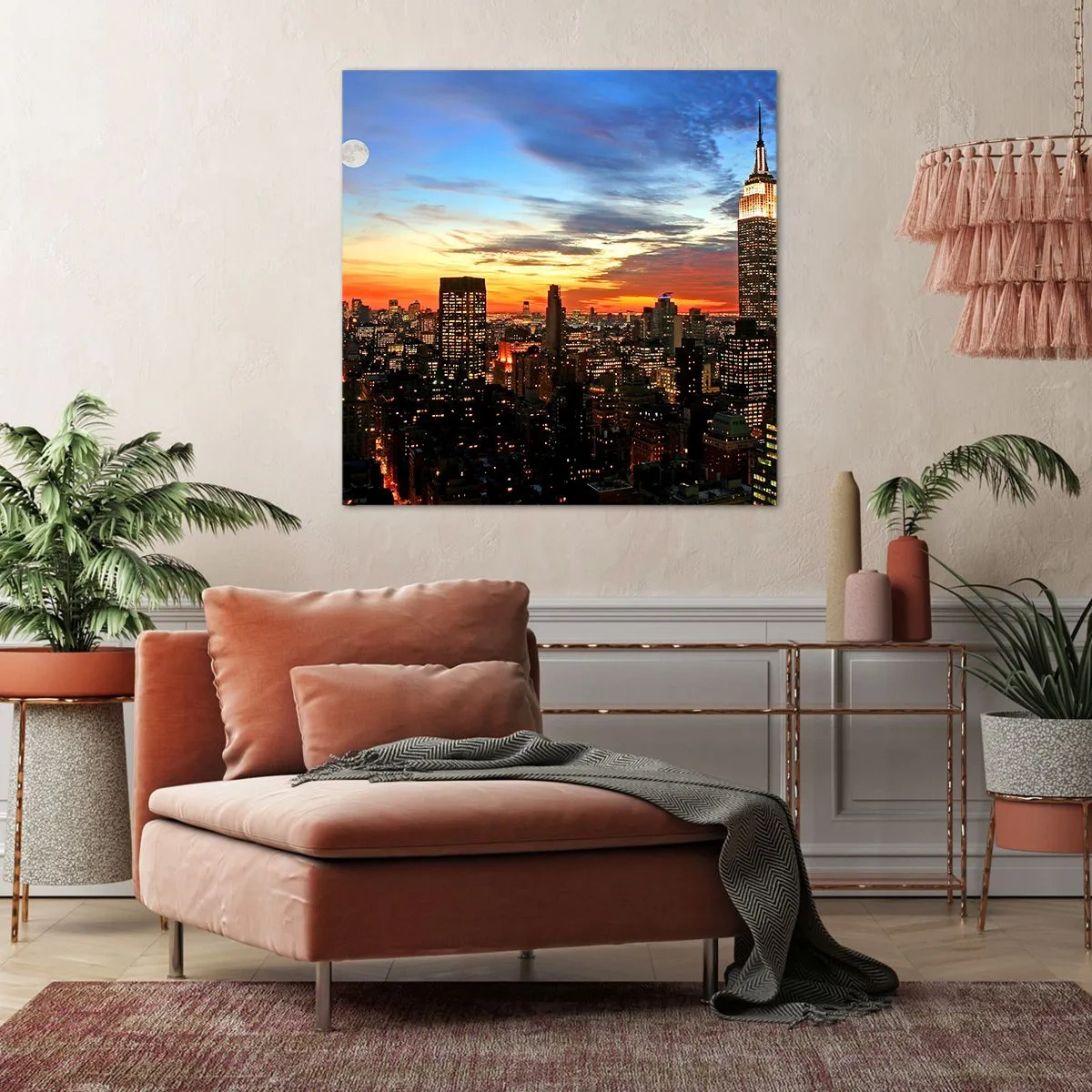 Quadro su tela - Stampe su Tela - Luminosa notte americana - 40x40 cm