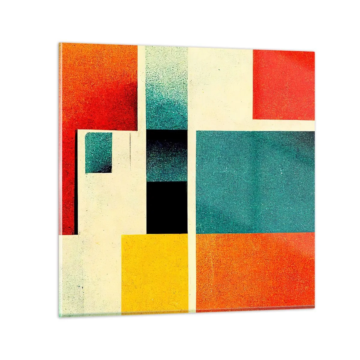 Quadro su vetro - Astrazione geometrica: energia buona - 30x30 cm