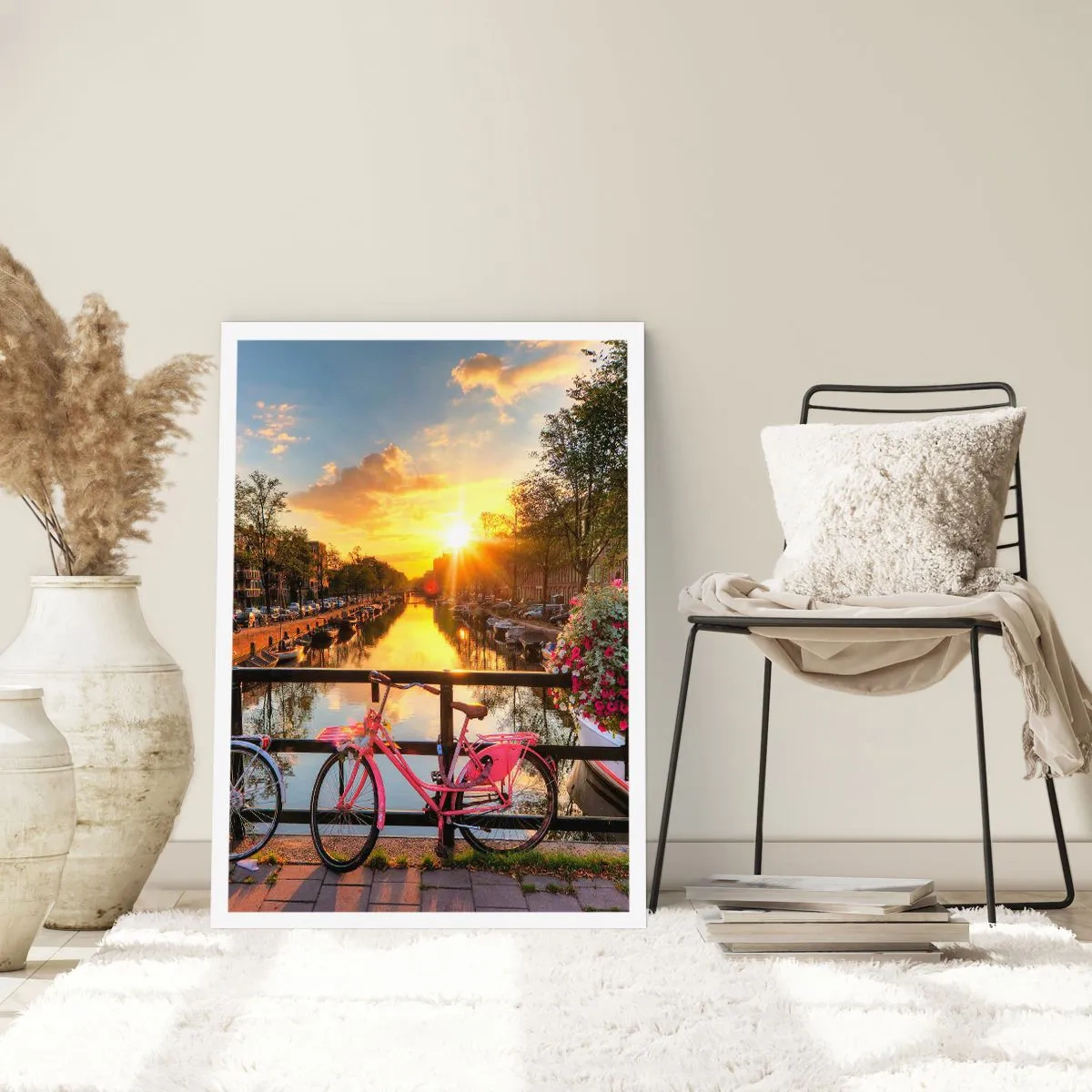 Poster - Mattino di primavera ad Amsterdam - 70x100 cm