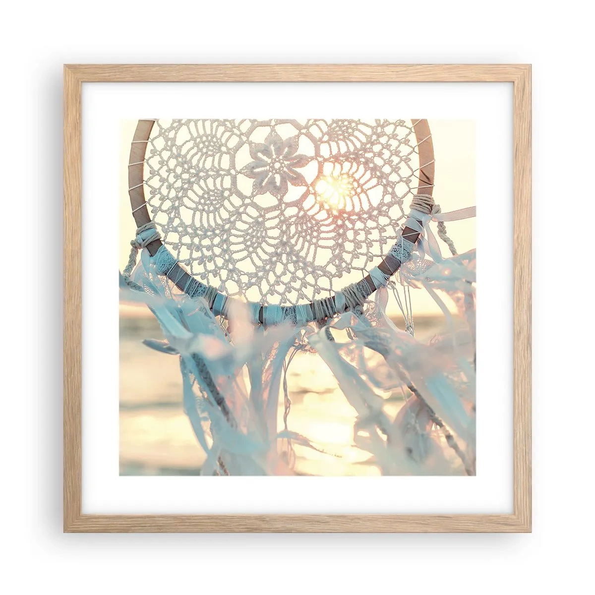 Poster in cornice rovere chiaro - Totem di pizzo - 40x40 cm