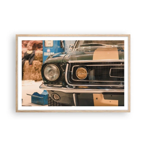 Poster in cornice rovere chiaro - Incontro con la leggenda - 91x61 cm