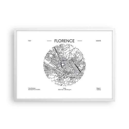 Poster in cornice bianca - Anatomia di Firenze - 70x50 cm