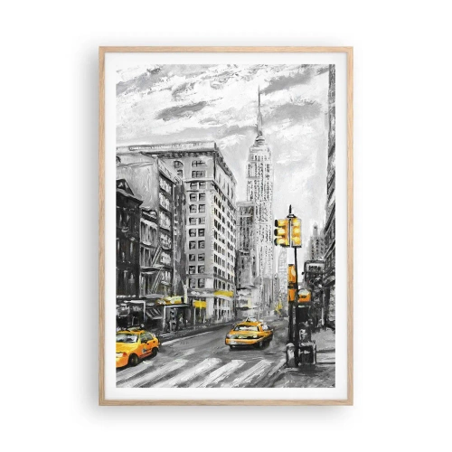 Poster in cornice rovere chiaro - Racconto di New York - 70x100 cm