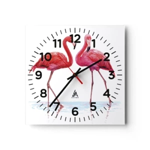 Orologio da parete - Orologio in Vetro - Appuntamento in rosa - 30x30 cm