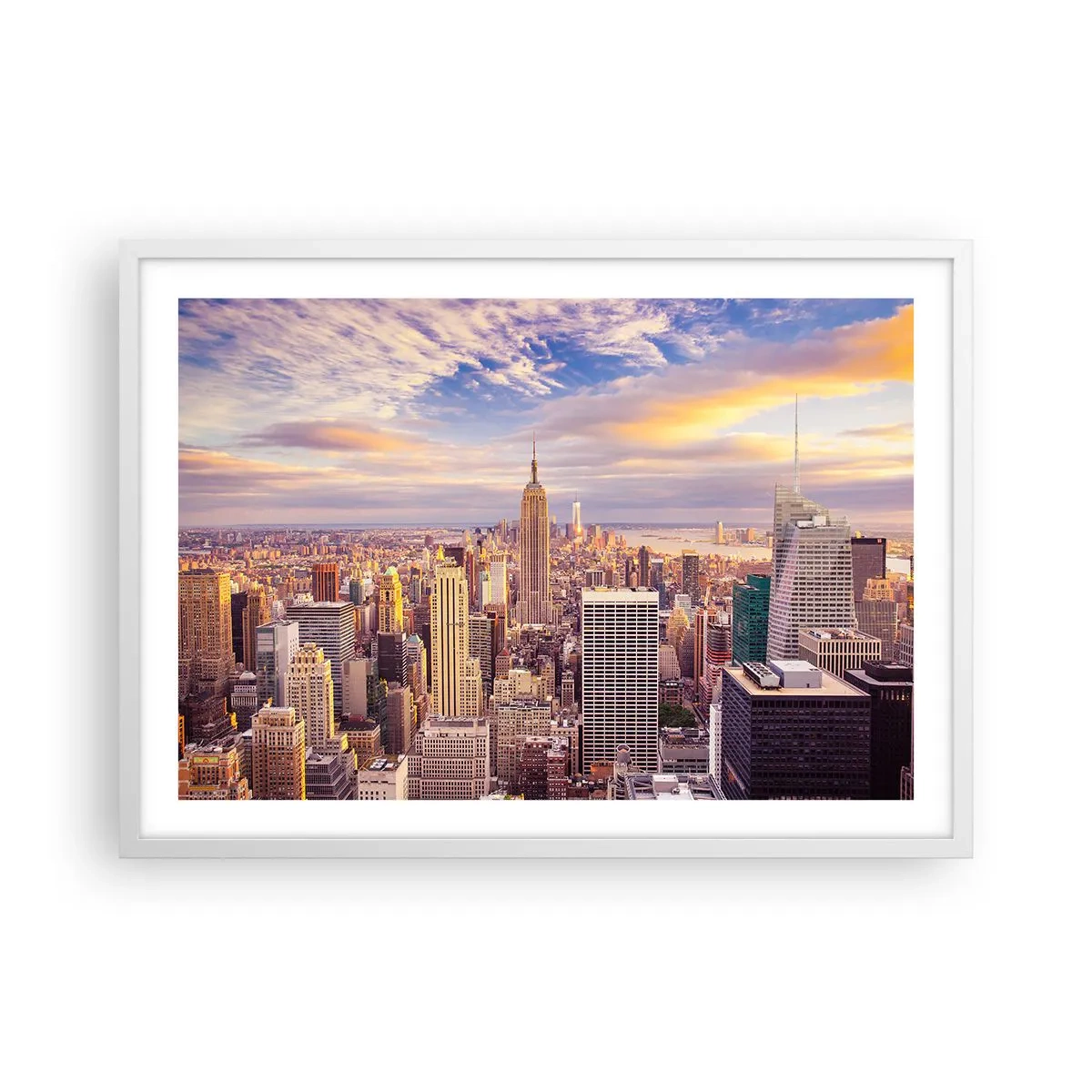 Poster in cornice bianca - Toccando le nuvole - 70x50 cm