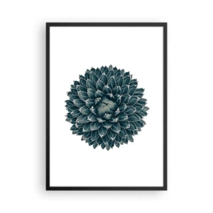 Poster in cornice nera - Dettaglio di una succulenta con disposizione simmetrica delle foglie - 50x70cm - La stella del deserto - Decorazione murale moderna per soggiorno e camera da letto ARTTOR