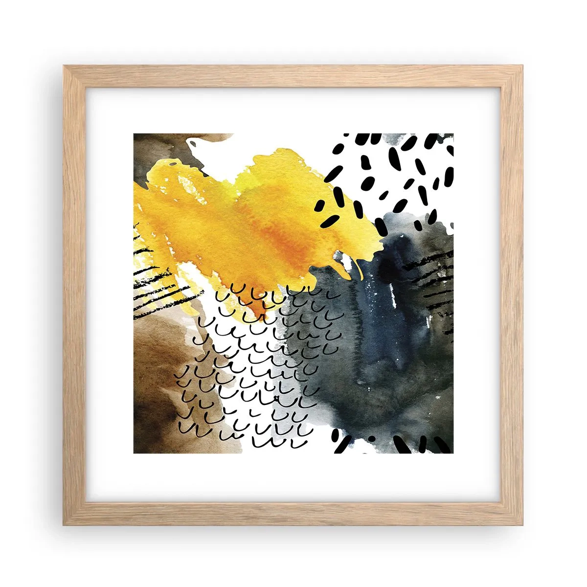 Poster in cornice rovere chiaro - L'incontro degli elementi - 30x30 cm