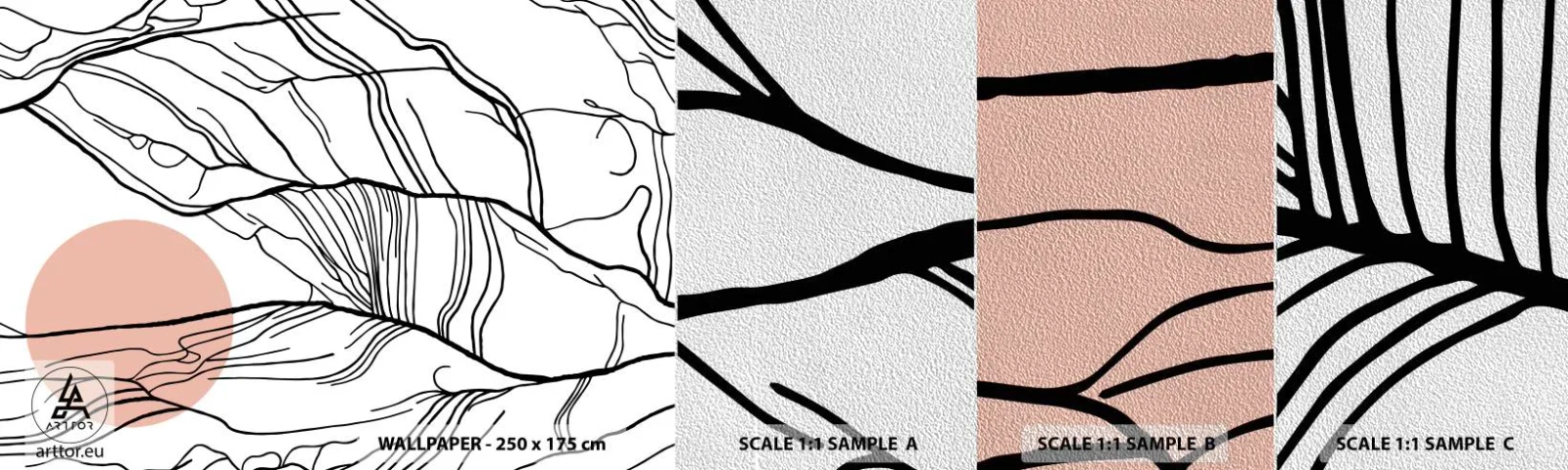 Campione di Fotomurale Premium Sand - Nella rete dei rami - Astrazione, Grafica, Progetto - 100x30 cm