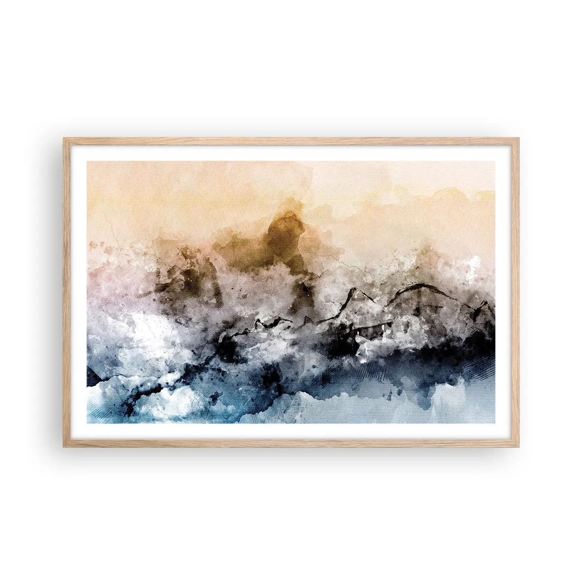 Poster in cornice rovere chiaro - Immersi in una nuvola di nebbia - 91x61 cm