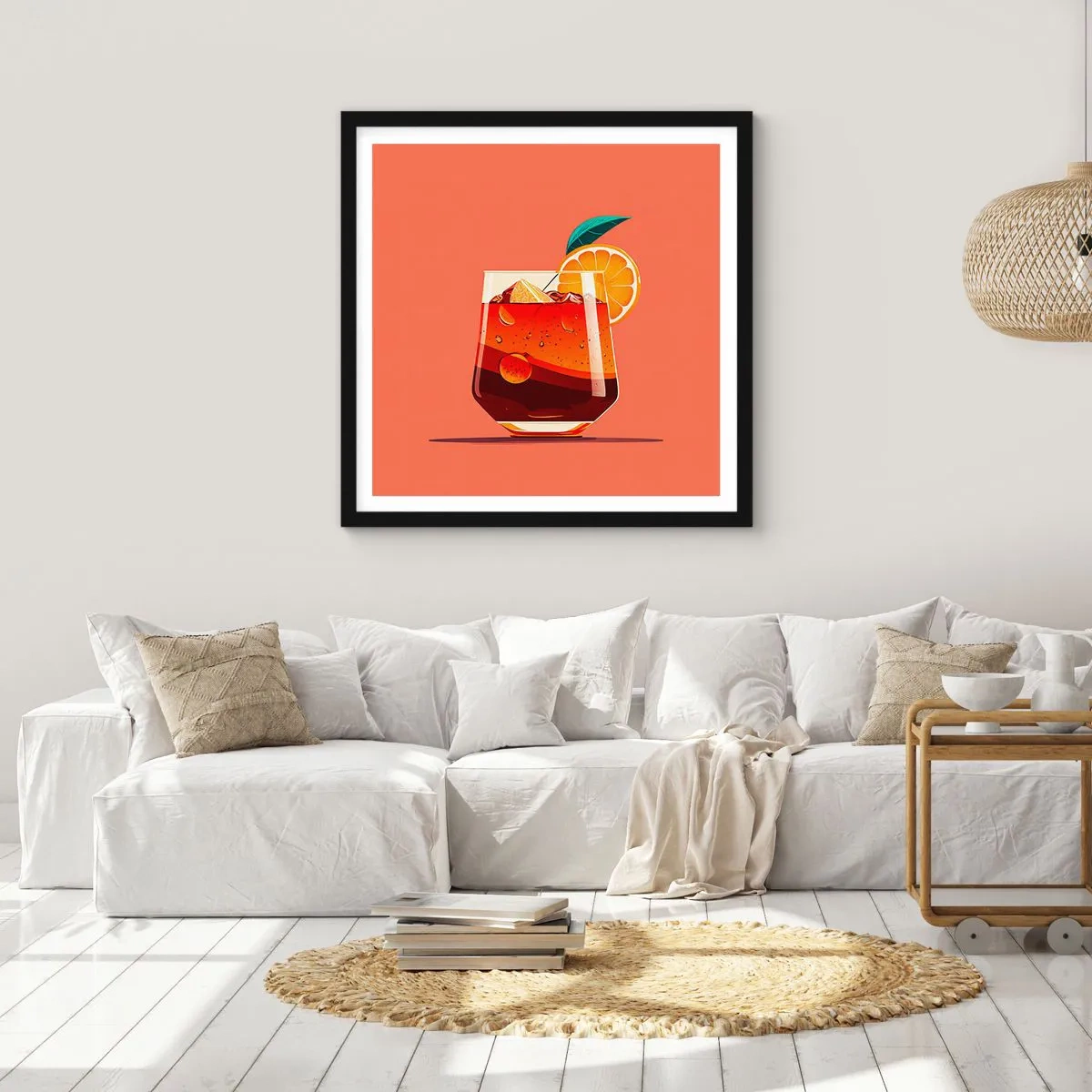 Poster in cornice nera - Rinfresco estivo - 50x50 cm