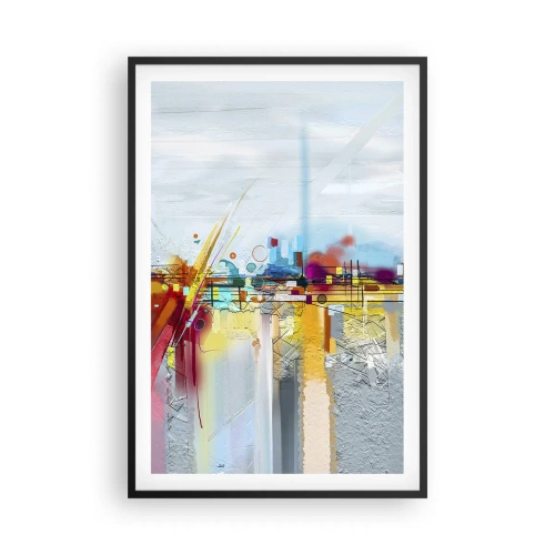 Poster in cornice nera - Il ponte della gioia sul fiume della vita - 61x91 cm