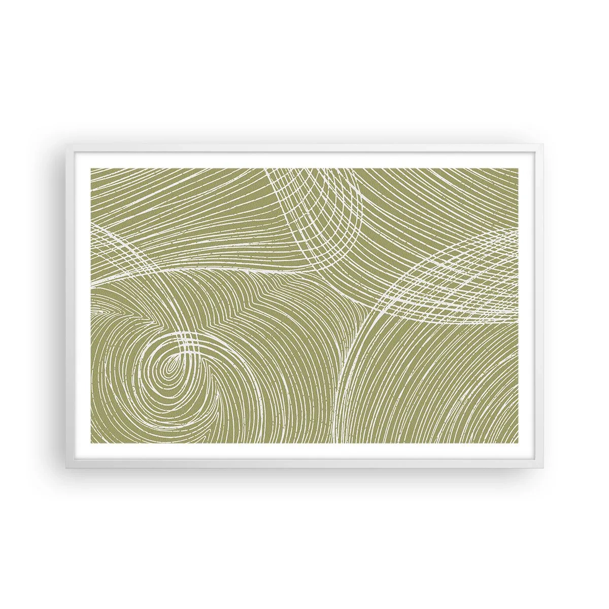 Poster in cornice bianca - Astrazione intricata in bianco - 91x61 cm