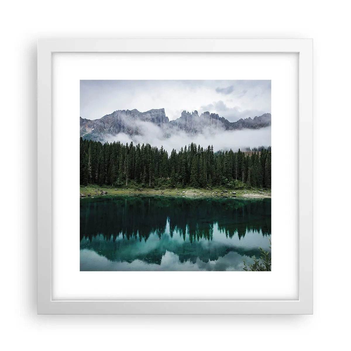 Poster in cornice bianca - Silenzio, non svegliamo l'acqua che dorme... - 30x30 cm