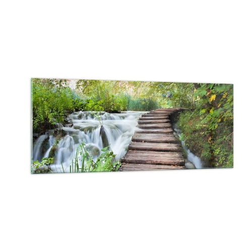 Quadro su vetro - Acqua per niente tranquilla - 100x40 cm