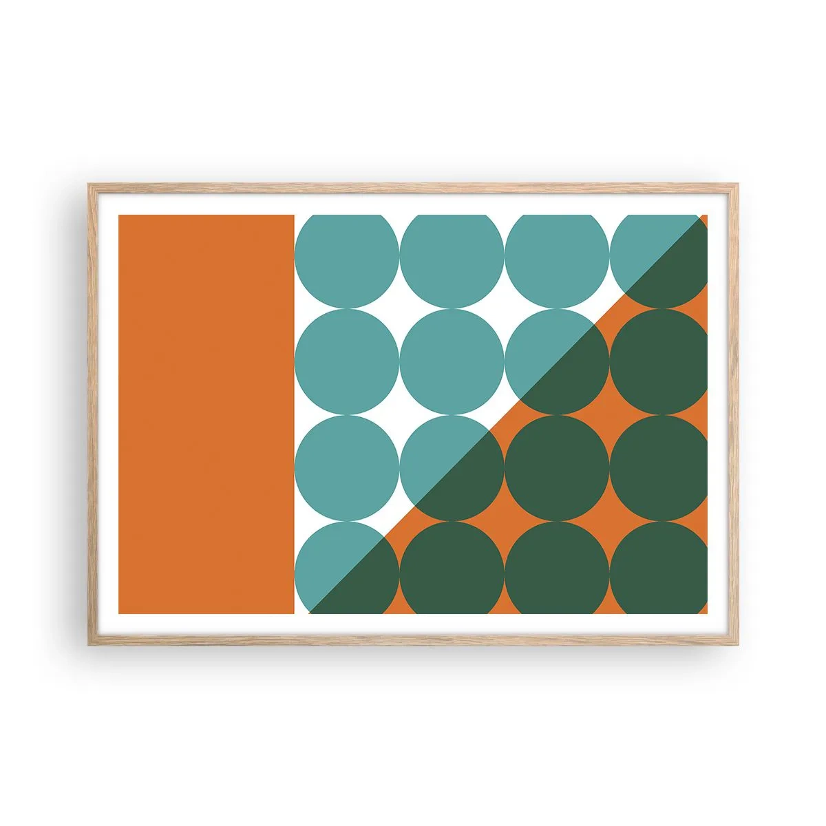 Poster in cornice rovere chiaro - In alto obliquo - 100x70 cm