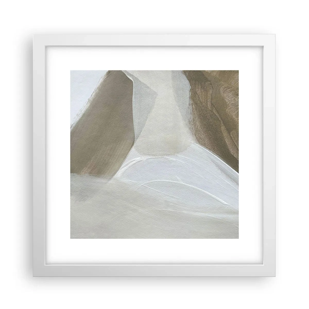 Poster in cornice bianca - Onda di bianco - 30x30 cm