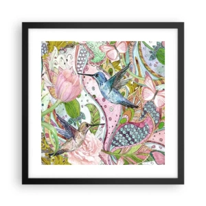 Poster in cornice nera - Intrecciate nei rami - 40x40 cm