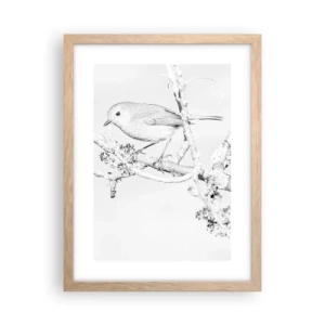 Poster in cornice rovere chiaro - Mattino invernale - 30x40 cm