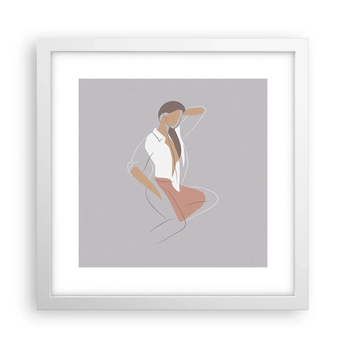 Poster in cornice bianca - Profilo di bellezza - 30x30 cm