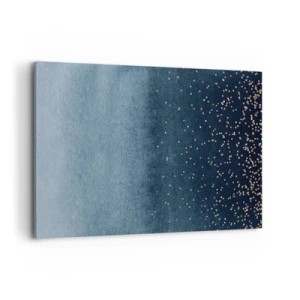 Quadro su tela - Stampe su Tela - Sfumature blu con sottili accenti dorati - 120x80cm - Composizione: fasi blu - Decorazione murale moderna per soggiorno e camera da letto ARTTOR