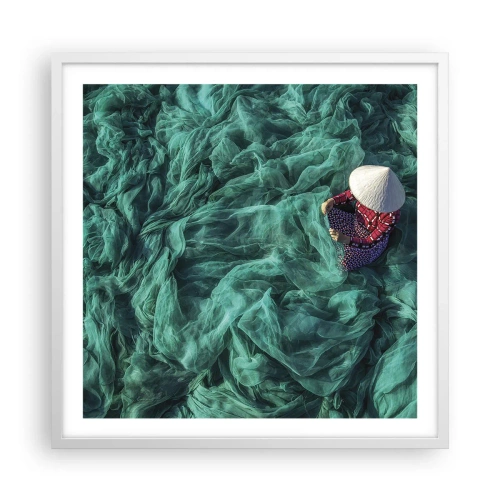 Poster in cornice bianca - Nel mare di reti - 60x60 cm