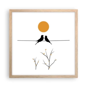 Poster in cornice rovere chiaro - Sera da usignoli - 40x40 cm
