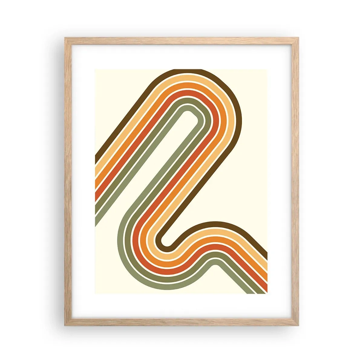 Poster in cornice rovere chiaro - Zig zag fino alla meta - 40x50 cm