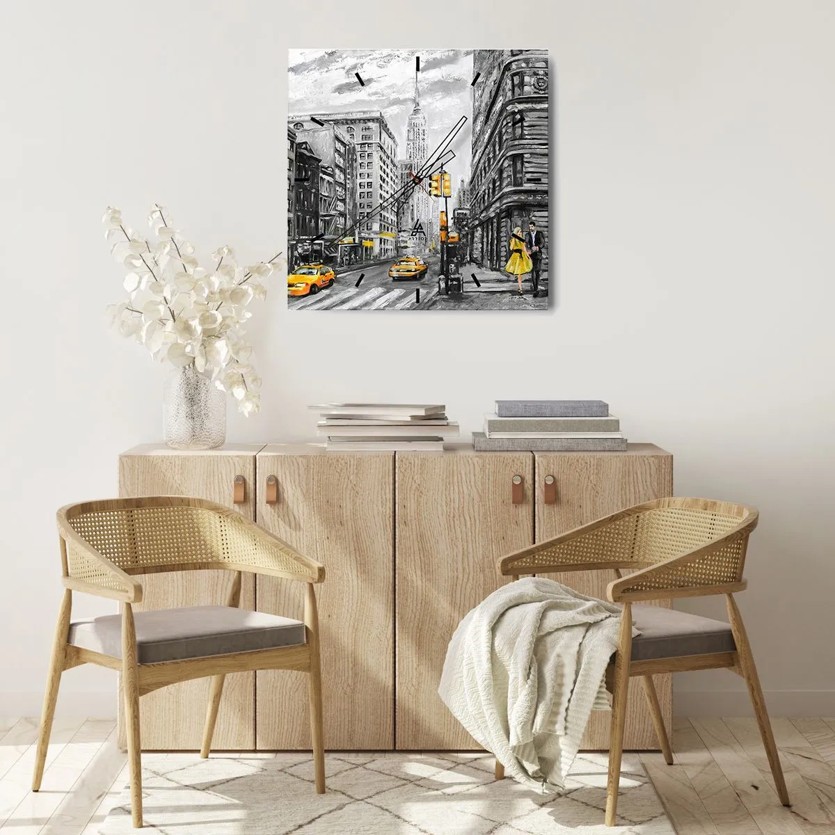 Orologio da parete - Orologio in Vetro - Racconto di New York - 30x30 cm