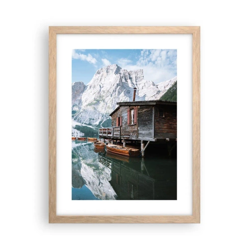 Poster in cornice rovere chiaro - Mattina cristallina sui monti - 30x40 cm