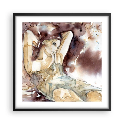 Poster in cornice nera - Di umore lilla - 50x50 cm