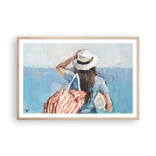 Poster in cornice rovere chiaro - Benvenuti in vacanza - 91x61 cm