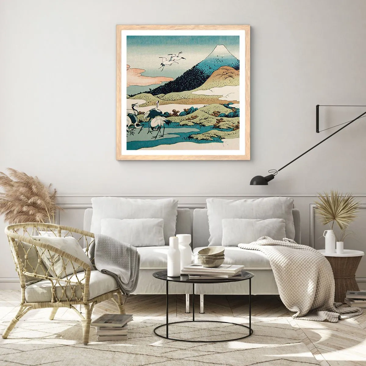 Poster in cornice rovere chiaro - Nello spirito giapponese - 50x50 cm