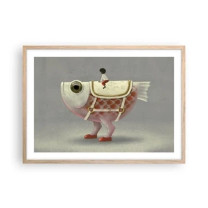 Poster in cornice rovere chiaro - Il cavaliere del pesce - 70x50 cm