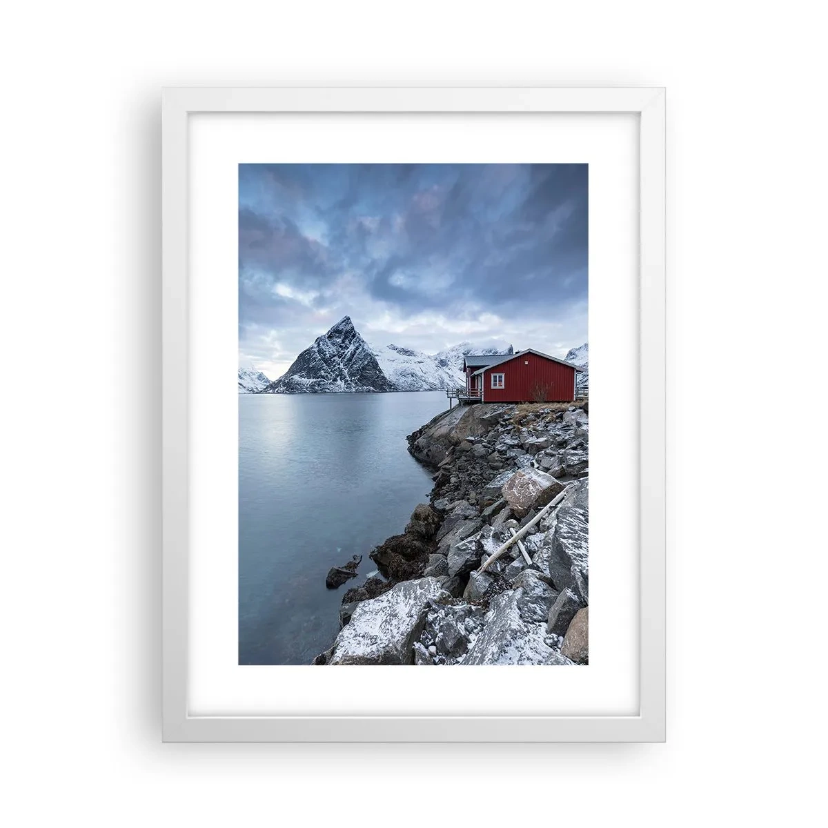 Poster in cornice bianca - Rifugio scandinavo - 30x40 cm