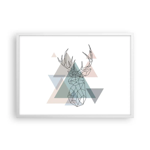 Poster in cornice bianca - Nel bosco geometrico - 70x50 cm
