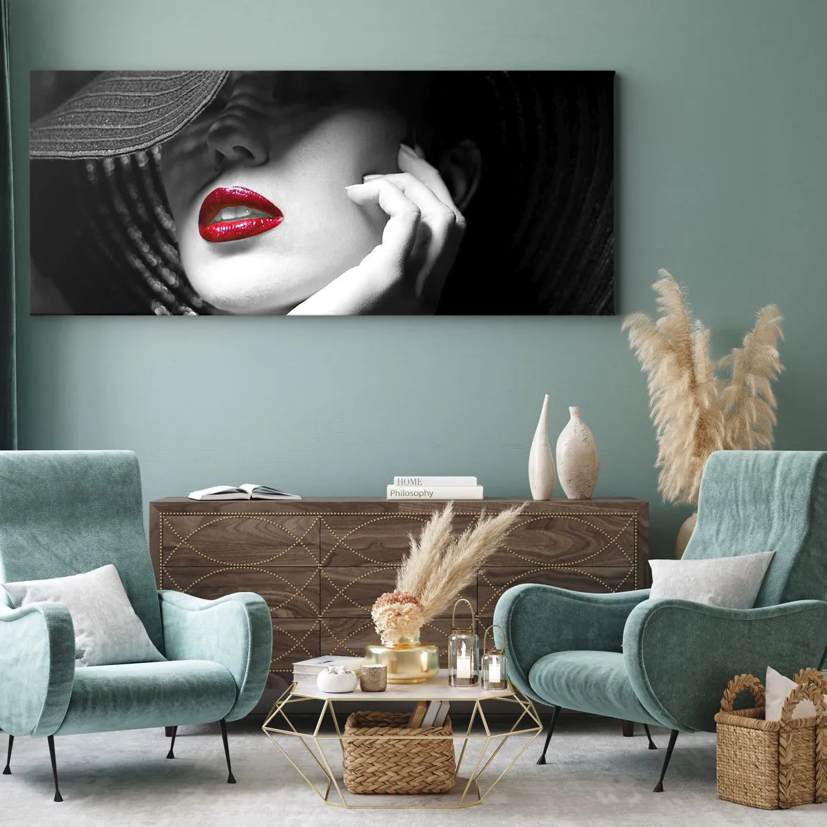 Quadro su tela - Stampe su Tela - Studio in scarlatto - 100x40 cm