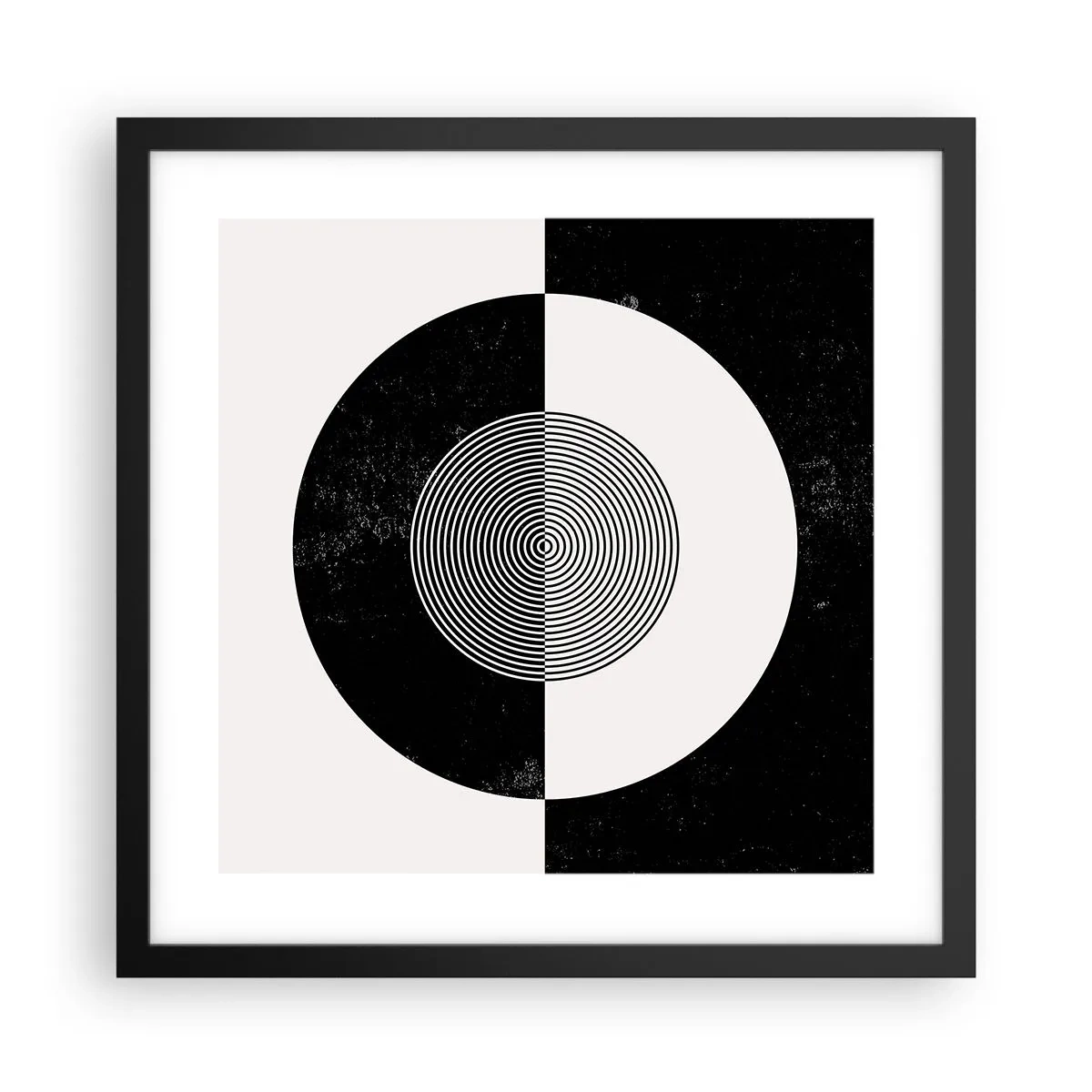 Poster in cornice nera - Armonia in bianco e nero - 40x40 cm