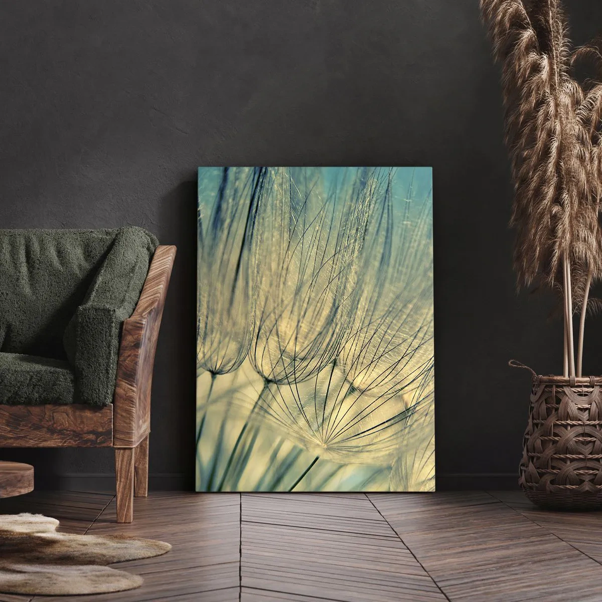 Quadro su tela - Stampe su Tela - Macrofotografia dei denti di leone alla luce del giorno - 50x70cm - Aspettando il vento - Decorazione murale moderna per soggiorno e camera da letto ARTTOR