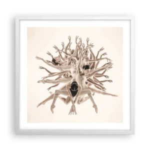 Poster in cornice bianca - Fiorendo nella danza - 50x50 cm